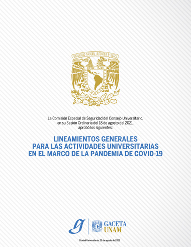 Lineamientos Generales para las actividades universitarias en el marco de la pandemia de covid-19
